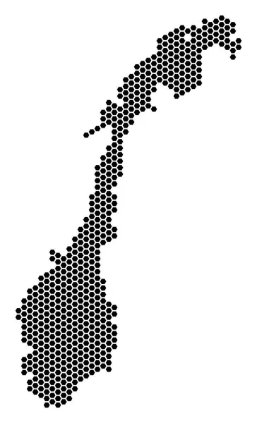 Mapa de Honeycomb Noruega — Archivo Imágenes Vectoriales