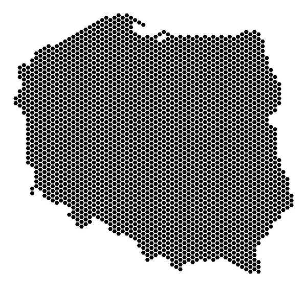 Hexagon Polen karta — Stock vektor