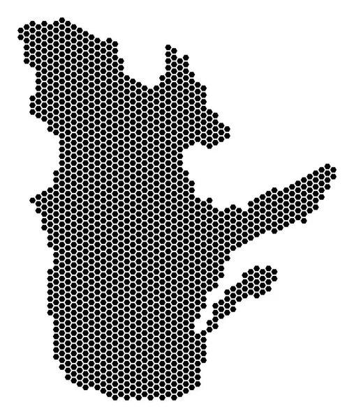 Mapa provincie Quebec Honeycomb — Stockový vektor