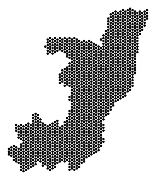 Hexagon Republic Of The Congo Map — Stock Vector