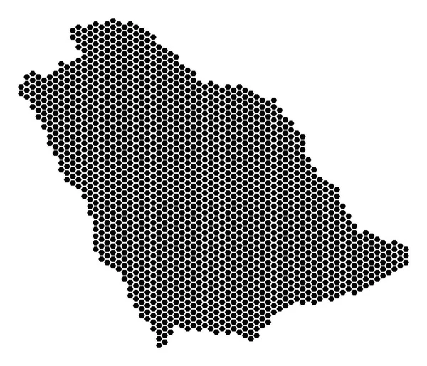 六角沙特阿拉伯地图 — 图库矢量图片