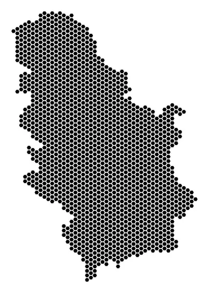 Carte de la Serbie nid d'abeille — Image vectorielle