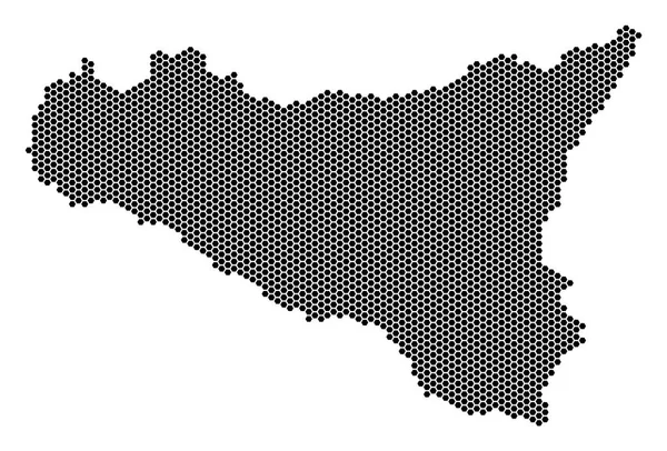 ハニカム シチリア地図 — ストックベクタ