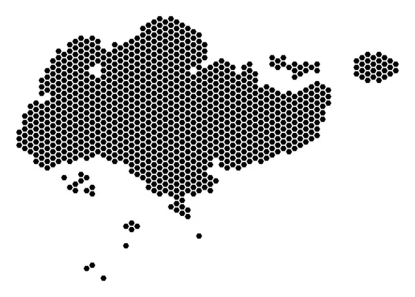 Mapa Hexagonal de Singapura — Vetor de Stock