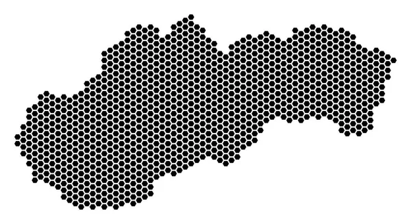 Hex κεραμίδι Σλοβακία Χάρτης — Διανυσματικό Αρχείο
