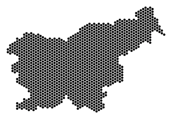 Hex Tile Slovenia Map — Stock Vector