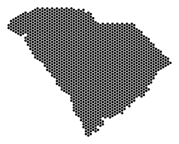 六角タイル サウスカロライナ州地図 — ストックベクタ