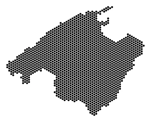 六角形のスペイン マヨルカ島の地図 — ストックベクタ
