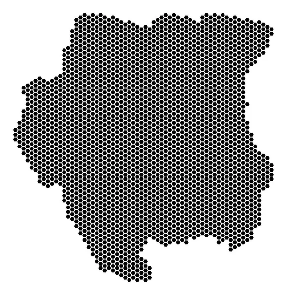 Carte du Suriname hexagonal — Image vectorielle