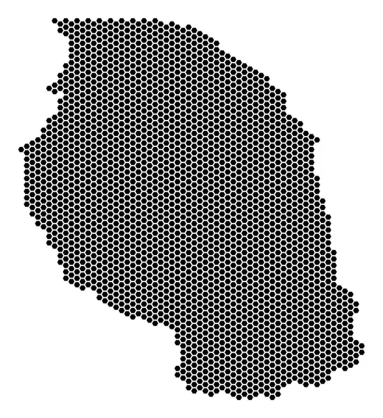 Carte de la Tanzanie Hex Tile — Image vectorielle