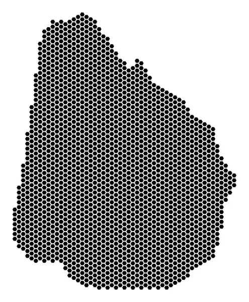 Hexagon Uruguay karta — Stock vektor