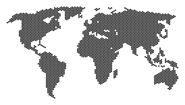 6 각형 세계 지도 — 스톡 벡터