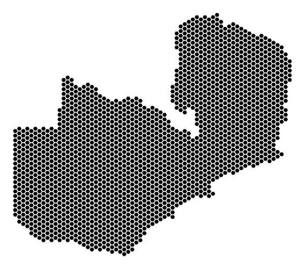 HEX płytka Zambia mapę — Wektor stockowy