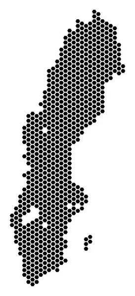 Mapa hexagonal de Suecia — Vector de stock