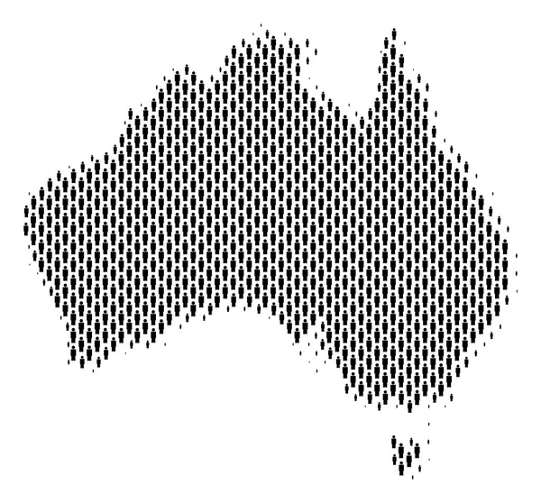 Мапа Австралії населення людей — стоковий вектор