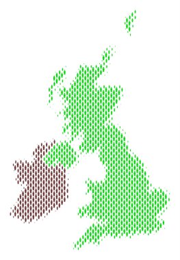 Büyük Britanya ve İrlanda harita nüfusun demografik