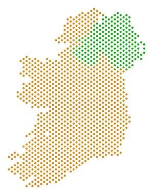 Nokta İrlanda ülkeler harita