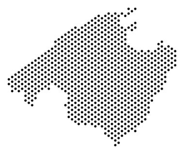 Noktalı İspanya Mallorca ada Haritası