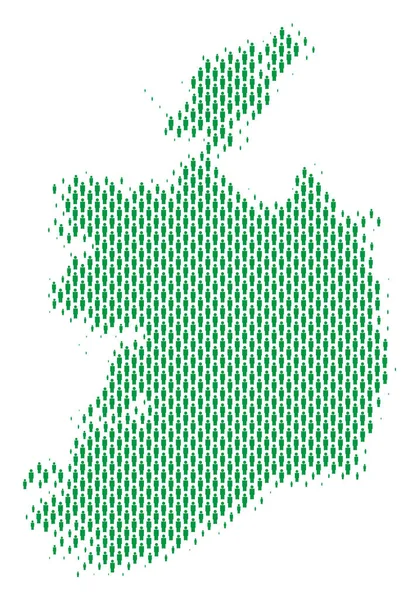 Ireland Republic Map Population People — Stock Vector
