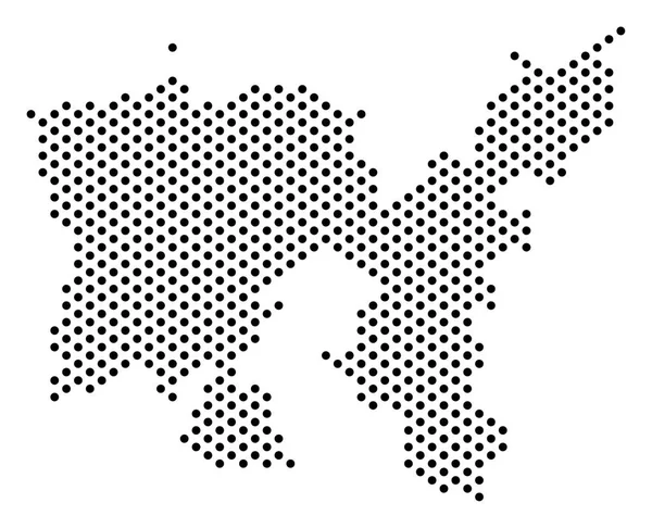 Carte de l'île grecque de Limnos pointillée — Image vectorielle