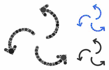 Küresel Ögelerin Siklon Okları Bileşimi Simgesi