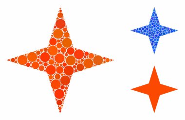 Uzay Yıldızı Yuvarlak Noktaların Mozaik Simgesi