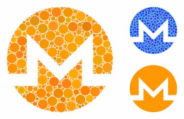 Küresel Ögelerin Monero Mozaik Simgesi