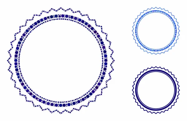 Rosett tätning ram Mosaik ikonen för sfäriska objekt — Stock vektor