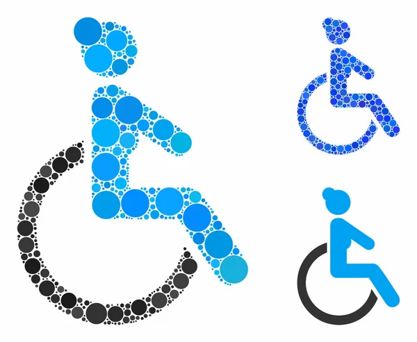 Femme handicapée Composition Icône de Cercles — Image vectorielle