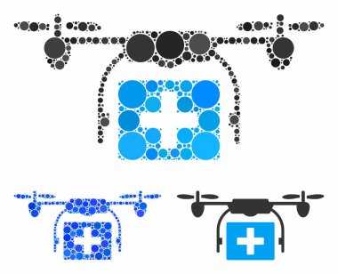 Küresel Ögelerin Mozaik Simgesi Ambulans Dronu