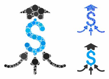 Küresel Ögelerin Mali Toplayıcı Mozaik Simgesi