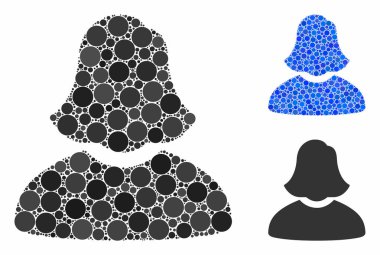 Yuvarlak Noktaların Kadın Kompozisyon Simgesi