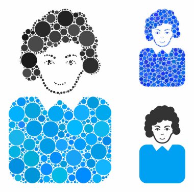 Küresel Ögelerin Bürokrat Kadın Kompozisyon Simgesi