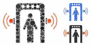 Passenger control Mosaic Icon of Round Dots