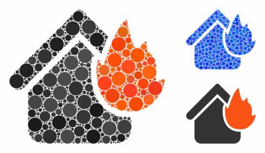 Küresel Ögelerin Ev Yangını Bileşimi Simgesi