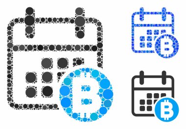 Bitcoin takvimi Çember Noktalarının Mozaik Simgesi