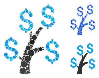 Para Ağacı Yuvarlak Noktaların Mozaik Simgesi