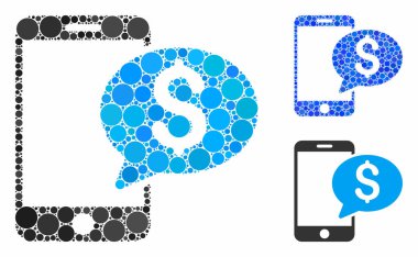 Cep telefonu para mesajı Kompozisyon Yuvarlak Noktalar Simgesi