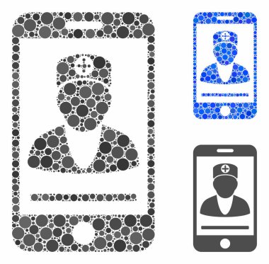 Mobile doctor Mosaic Icon of Circles