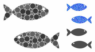 Fish pair Mosaic Icon of Circle Dots