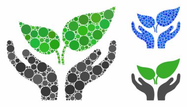 Eko başlangıç bakımı elleri Çember Noktalarının Mozaik Simgesi