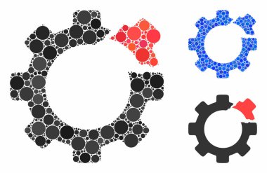 Kırık dişliler Yuvarlak Noktaların Mozaik Simgesi