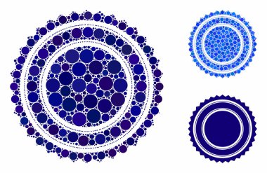 Yuvarlak roset mühür kompozisyon Yuvarlak Noktaların Simgesi