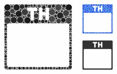 Perşembe takvim sayfası Yuvarlak Noktaların Kompozisyon Simgesi