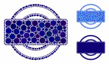 Yuvarlak ve dikdörtgen çerçeve Çemberlerin Mozaik Simgesi