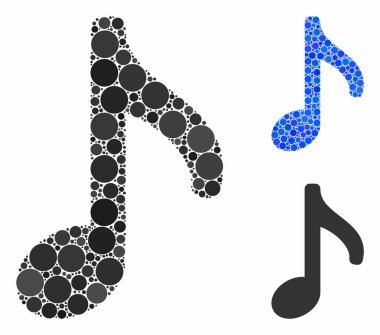 Müzik Notası Çemberlerin Mozaik Simgesi