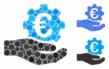 Euro dişli servis eli Yuvarlak Noktaların Kompozisyon Simgesi