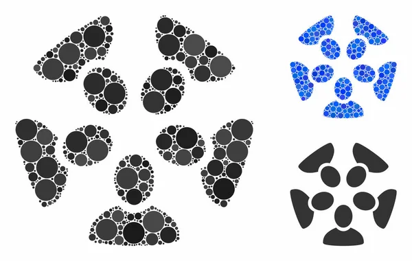 Equipo de mosaico icono de puntos redondos — Vector de stock