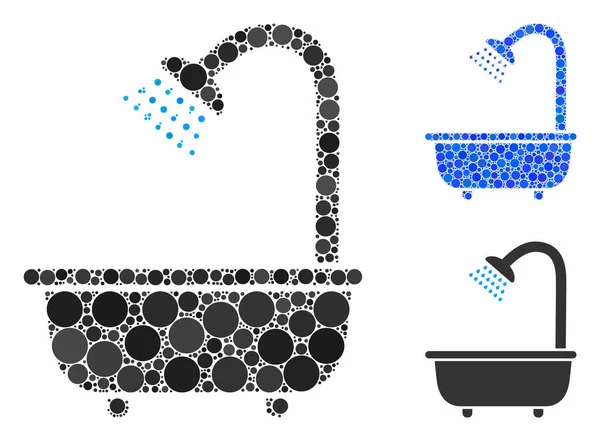 Bath shower Composition Icon of Circle Dots — Stockvector