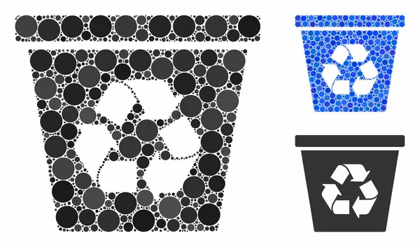 Lixeira Ícone mosaico dos círculos —  Vetores de Stock